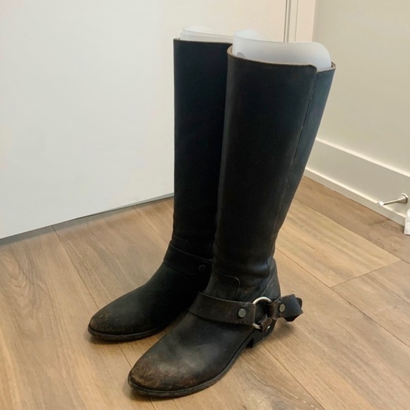 Frye Tall Leather Carson Harness Boot - Picture 5 of 10